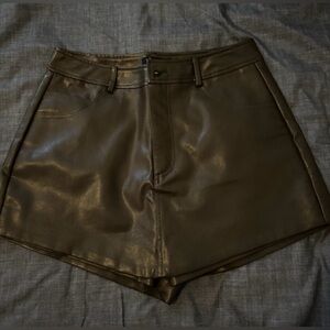 Emory Park Brown Leather Skort